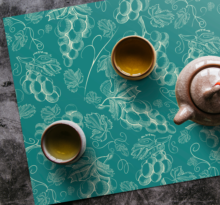 Tischsets originell Trauben auf türkis - TenStickers