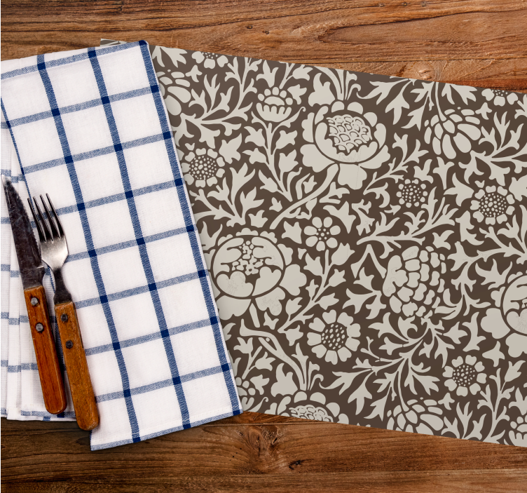 Tischset rechteckig Vintage Blumenmuster - TenStickers