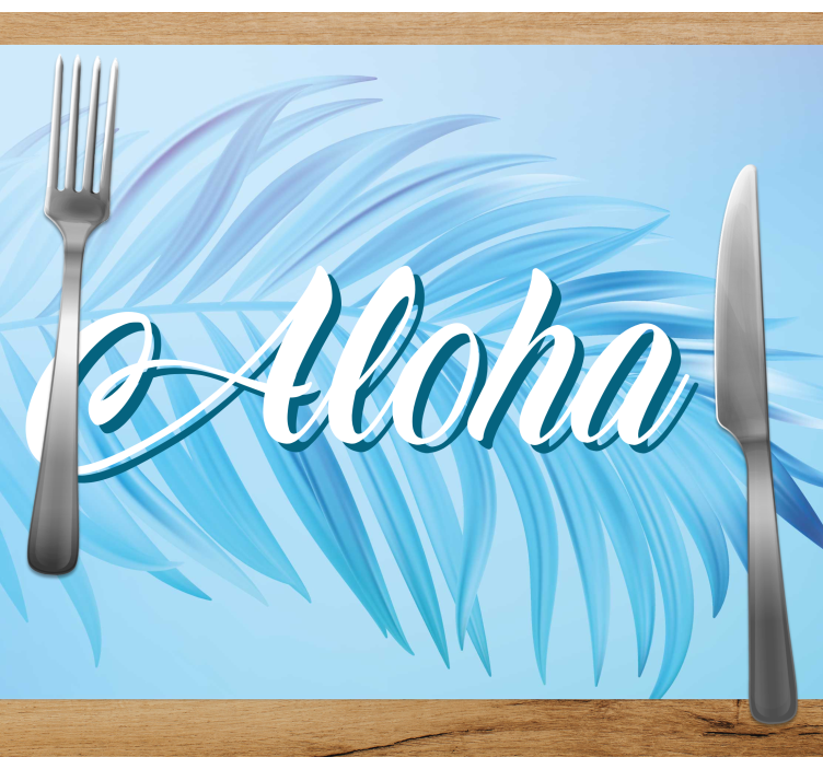 Tischset text aloha palmenblätter - TenStickers