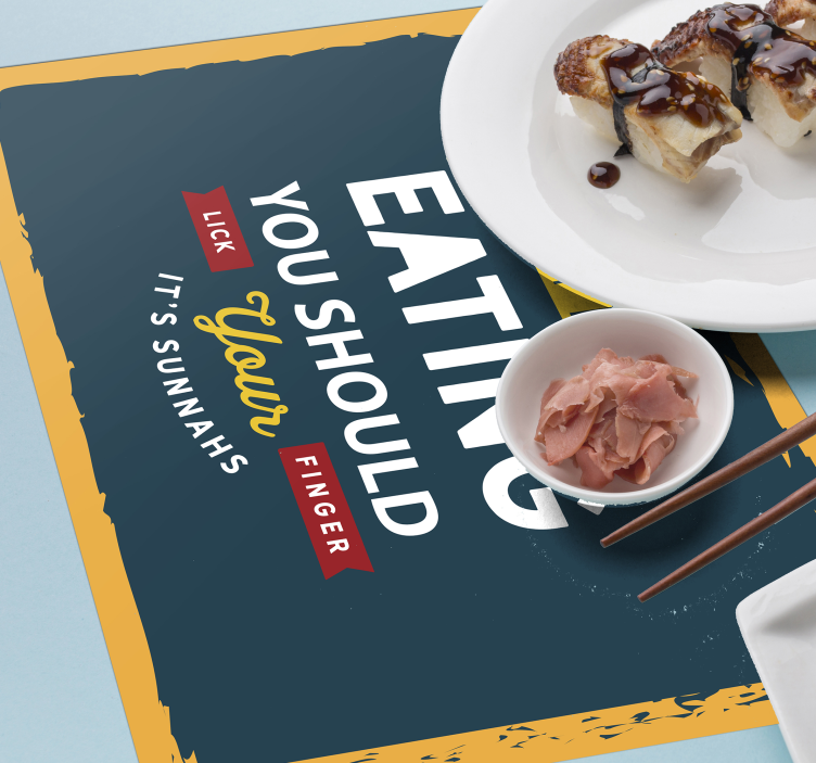Tischset text für fingerlickendes essen - TenStickers