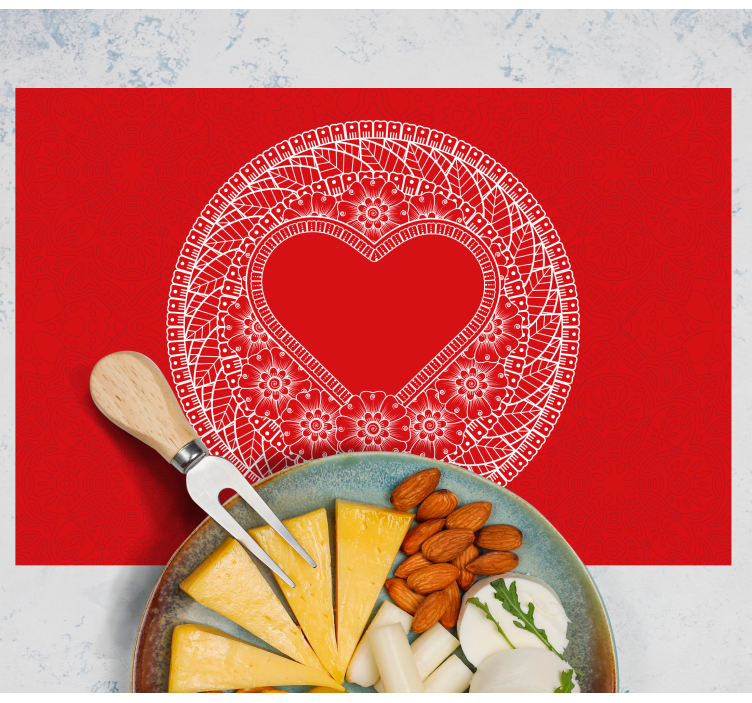 Tischset text herzmotiv muster - TenStickers