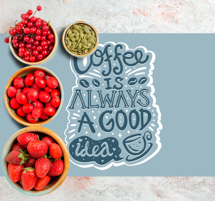 Tischset text kaffeegenuss mit inspirierendem zitat - TenStickers