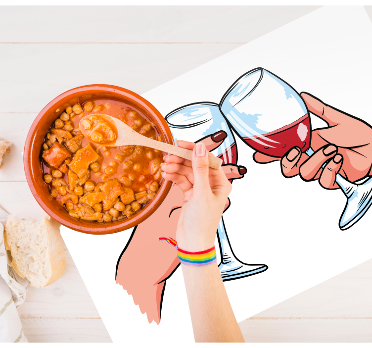 Tischset text mit anstoßen gläsern - TenStickers