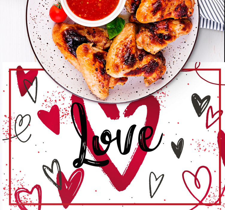 Tischset text mit herzdesign - TenStickers