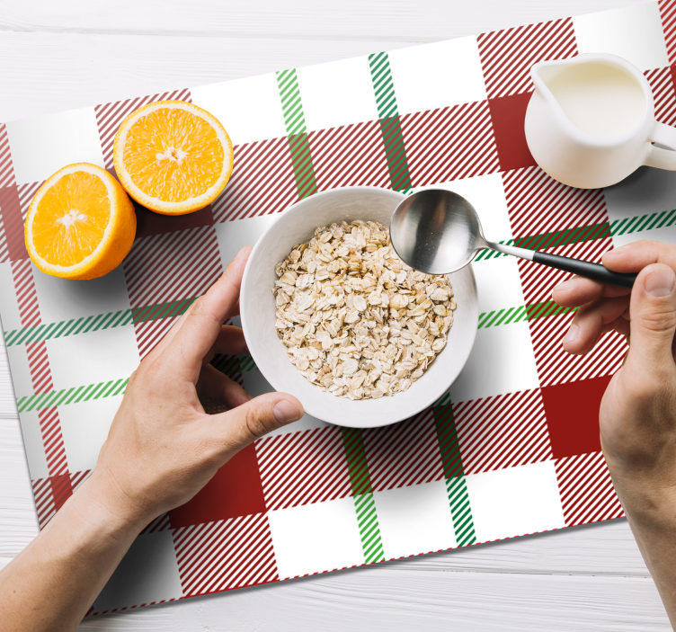 Tischset weihnachten karomuster tischdecke - TenStickers