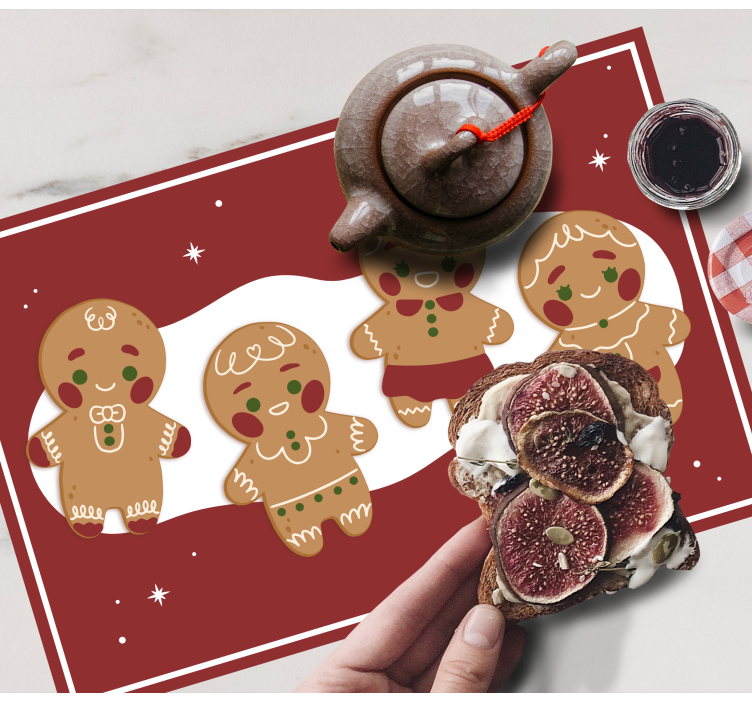 Tischset weihnachten mit lebkuchenfiguren - TenStickers