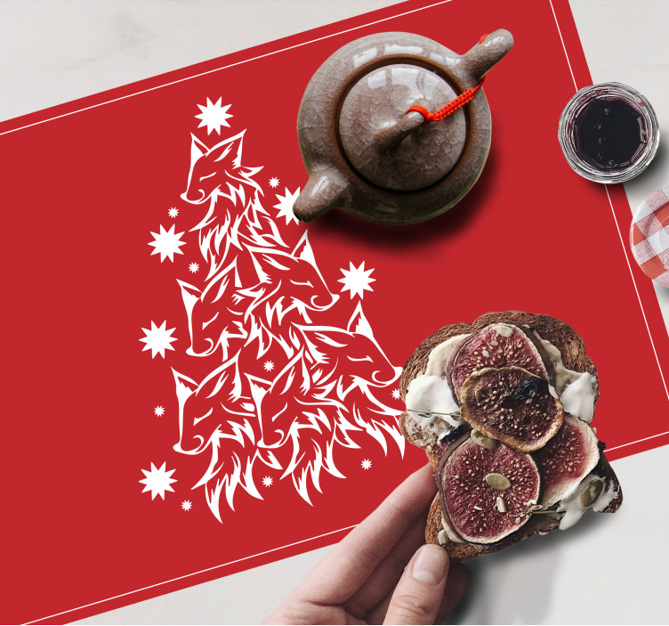 Tischset weihnachten mit stilisiertem fuchsbäumchen - TenStickers