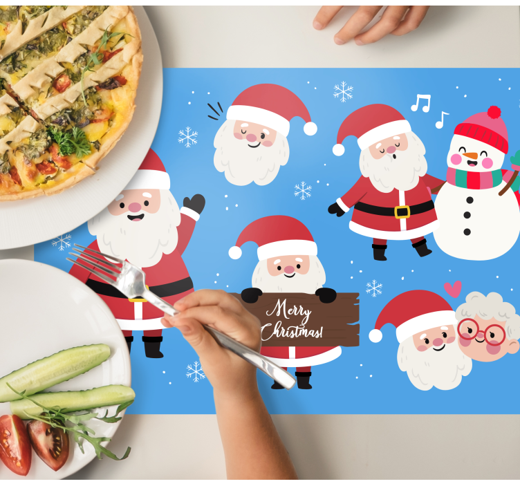 Tischset weihnachten mit weihnachtsmann figuren - TenStickers