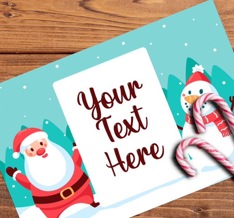 Tischset weihnachten mit weihnachtsmann und schneemann - TenStickers