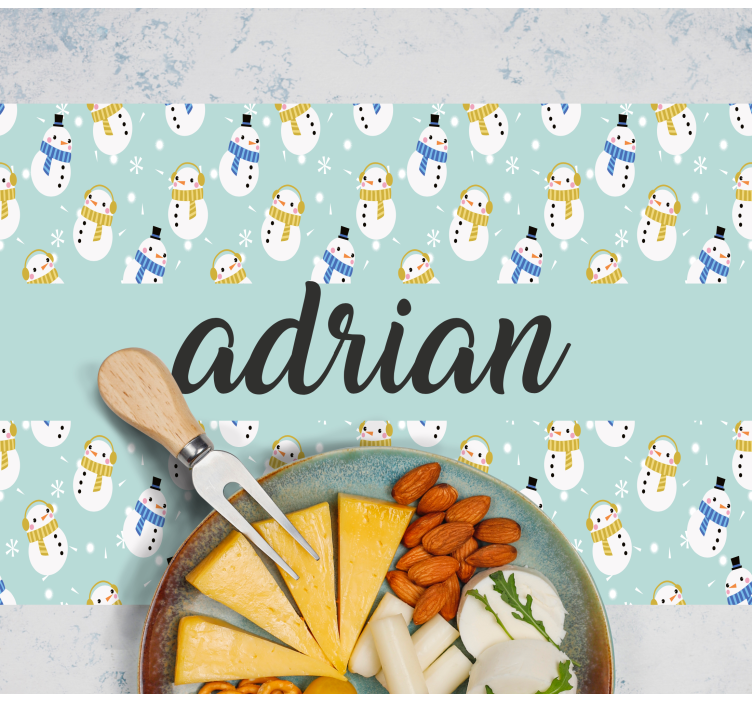 Tischset weihnachten schneemann personalisiert - TenStickers