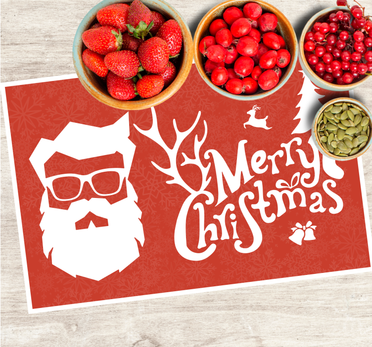 Tischset weihnachten weihnachtsmann mit brille - TenStickers