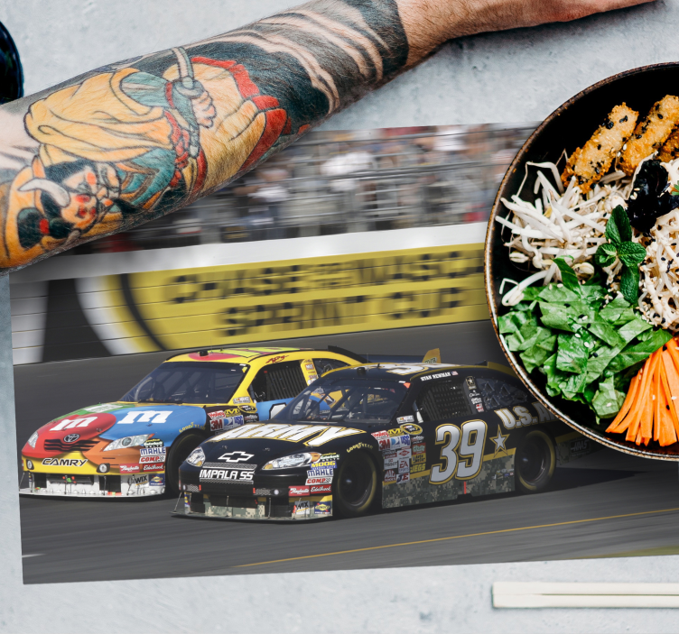 Tischset zuhause rennauto action - TenStickers