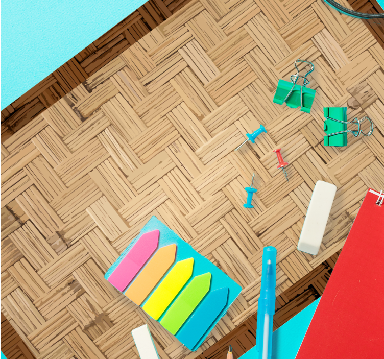 Tischsets originell bunte bürozubehörteile - TenStickers