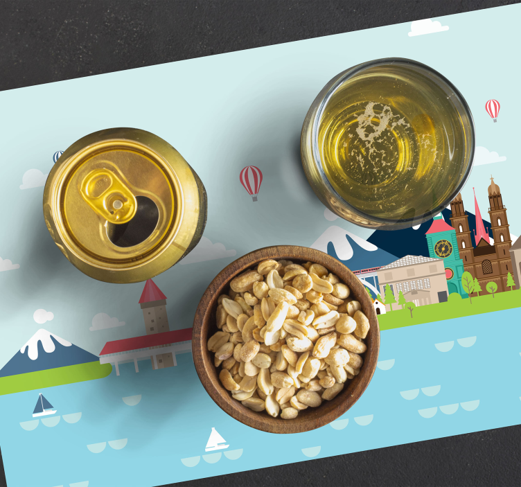 Tischsets originell bunte stadtansicht szene - TenStickers