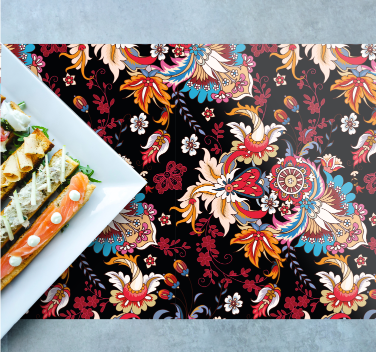 Tischsets originell florale emblem eleganz - TenStickers