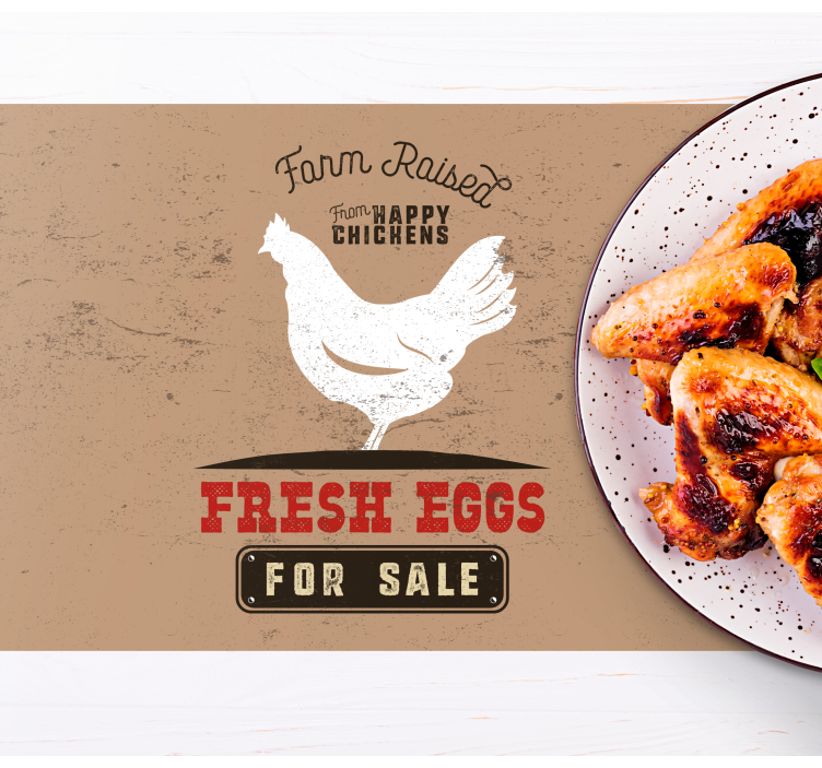 Tischsets originell frisch vom bauernhof hähnchen - TenStickers