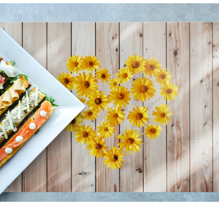 Tischsets originell herz blumenarrangement - TenStickers