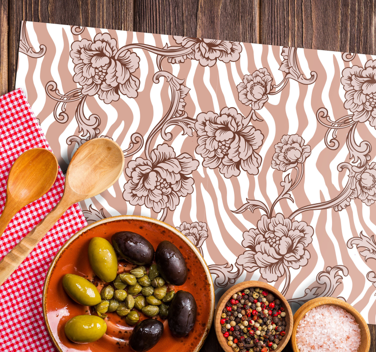 Tischsets originell im floralen zebra-muster - TenStickers