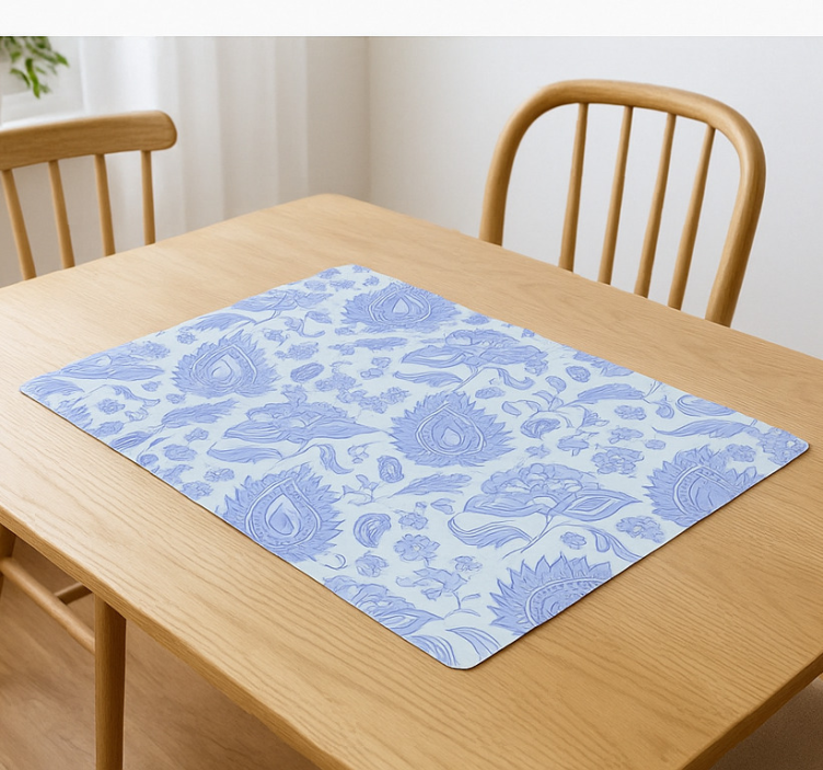 Tischsets originell mit blauem paisley blumenmuster - TenStickers