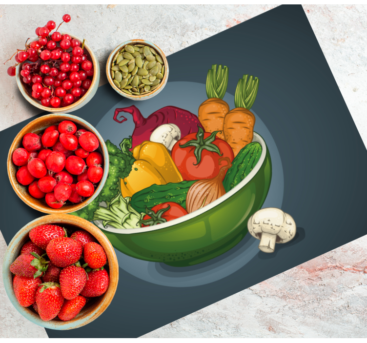 Tischsets originell mit buntem gemüse-motiv - TenStickers