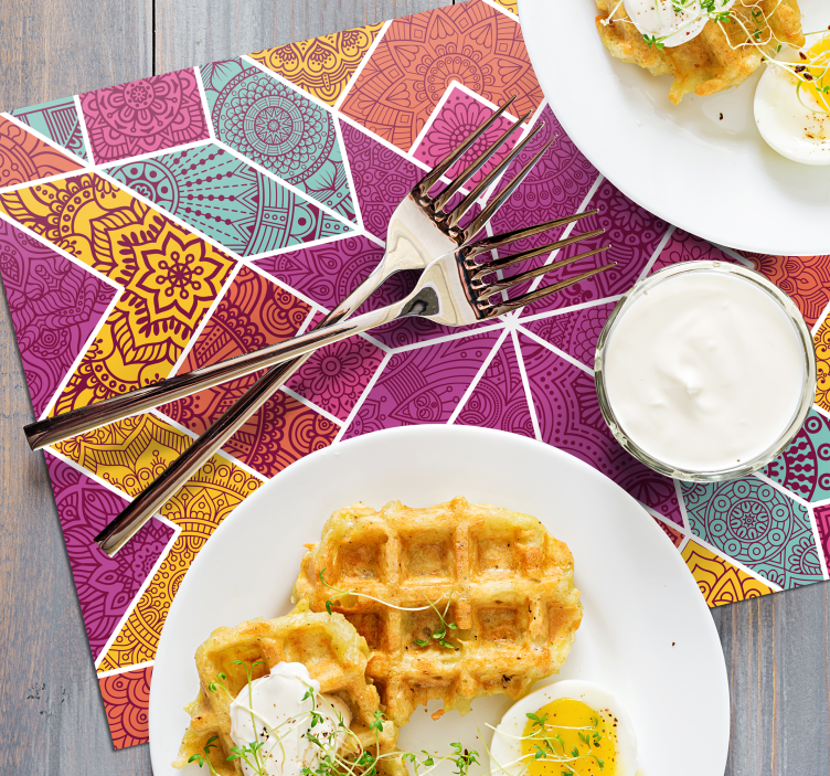 Tischsets originell mit buntem geometrischen muster - TenStickers