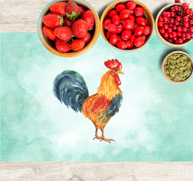 Tischsets originell mit buntem huhn-design - TenStickers