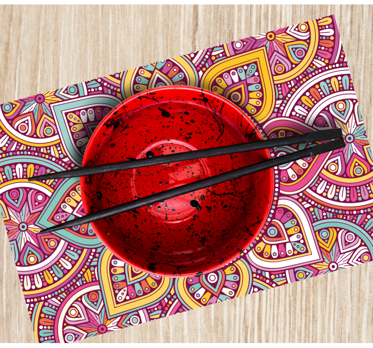 Tischsets originell mit buntem mandala-muster - TenStickers