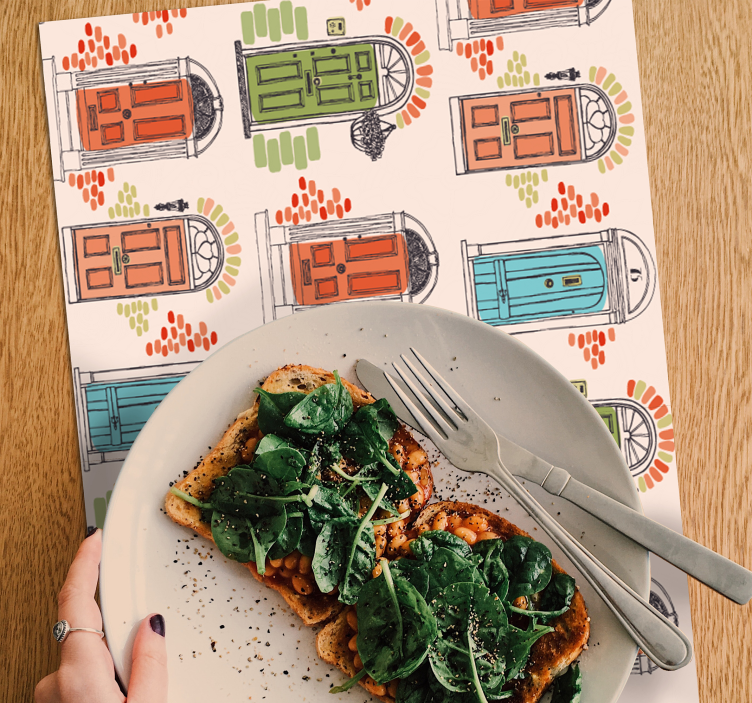 Tischsets originell mit bunten türmustern - TenStickers