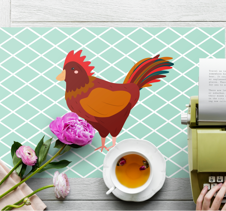 Tischsets originell mit charmantem hahn-motiv - TenStickers