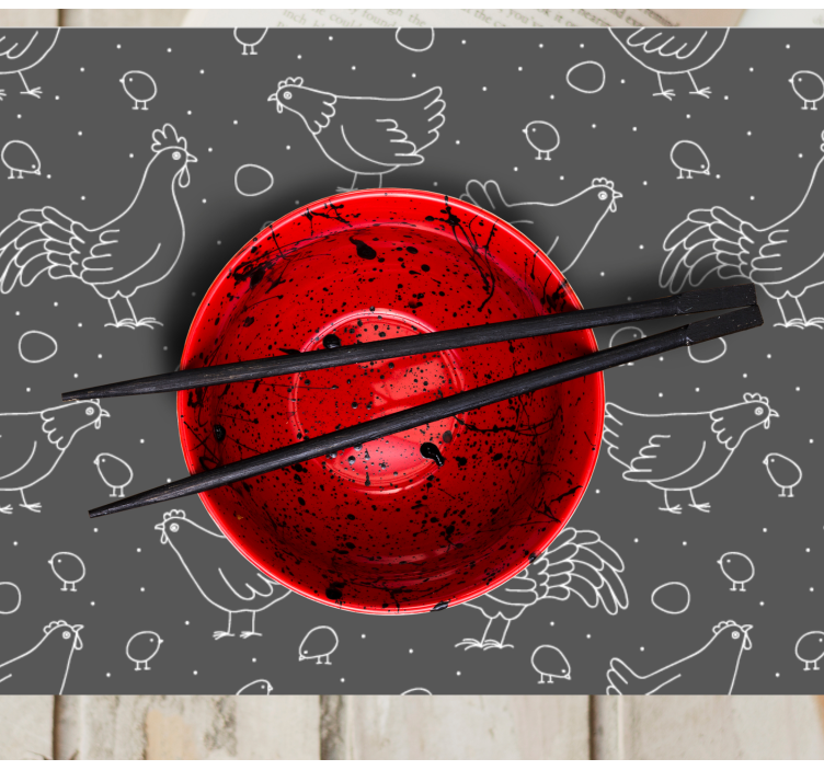 Tischsets originell mit charmiger hühner-schale - TenStickers