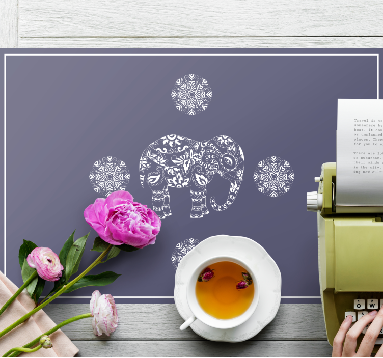 Tischsets originell mit elefantenmuster - TenStickers