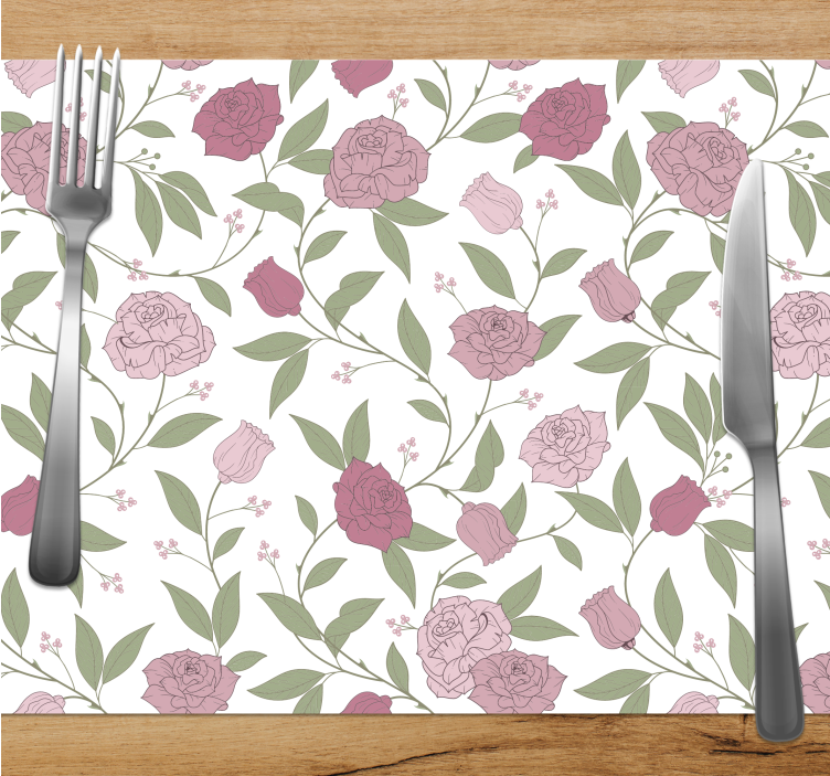 Tischsets originell mit elegantem blumenmuster - TenStickers