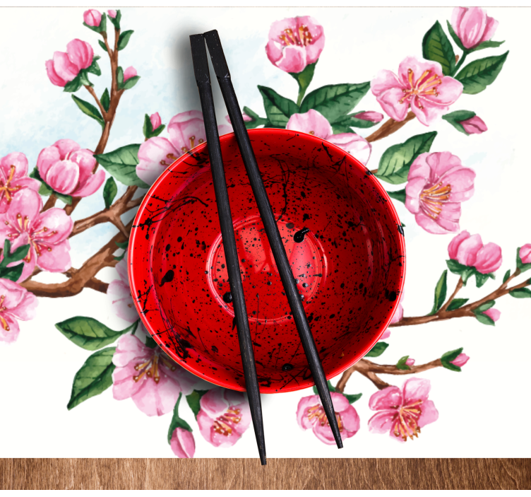 Tischsets originell mit eleganter blumenschale - TenStickers