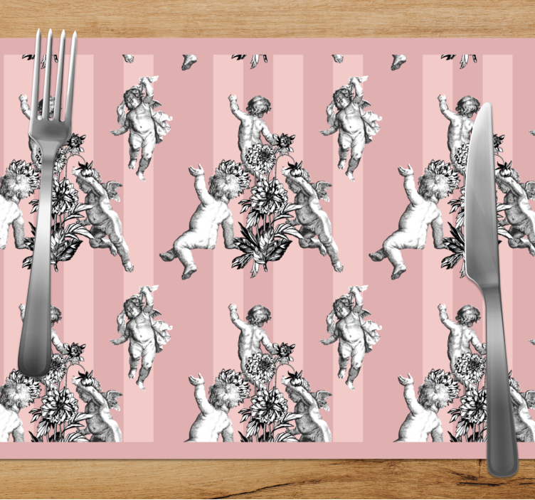 Tischsets originell mit engelchen und blumen - TenStickers
