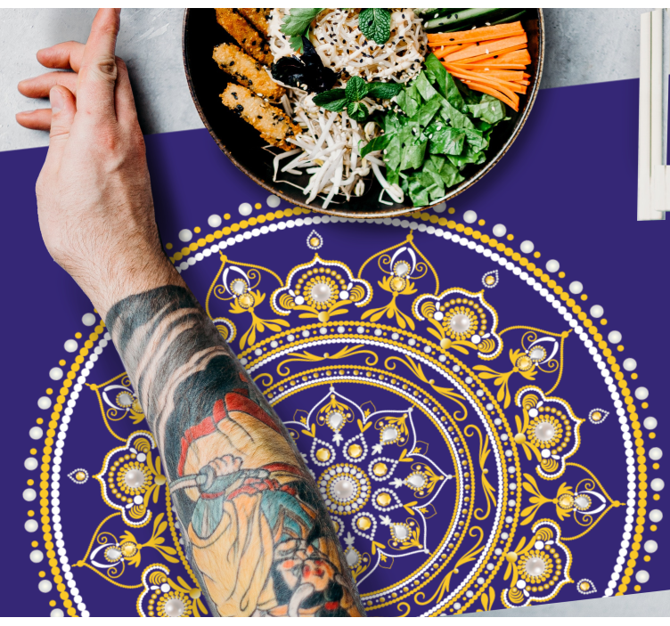 Tischsets originell mit filigranem goldenen mandala - TenStickers