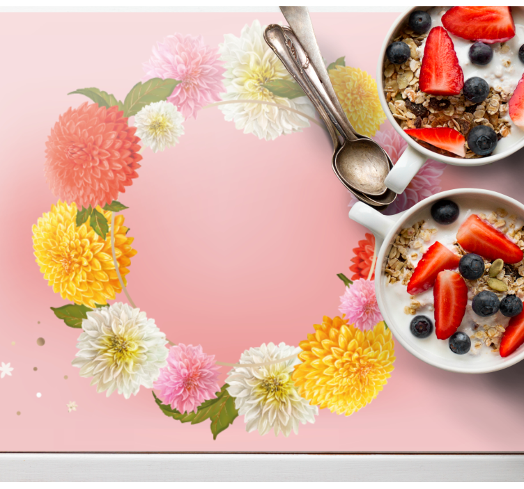 Tischsets originell mit floralem kreisakzent - TenStickers