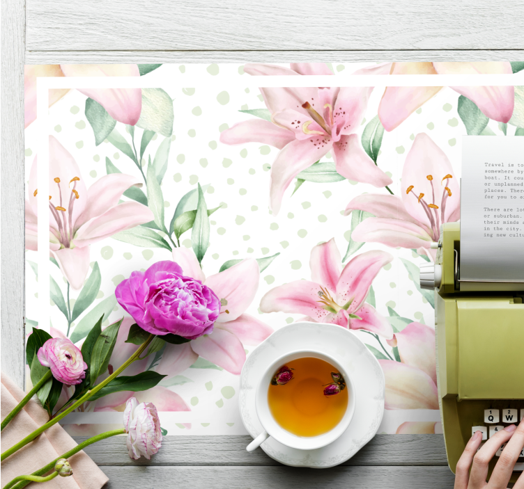 Tischsets originell mit floralem lilienarrangement - TenStickers