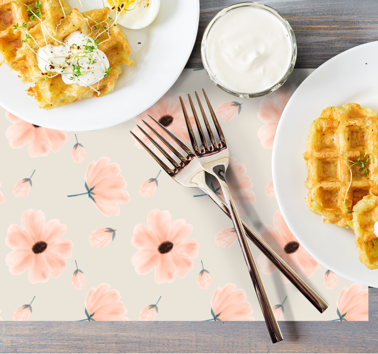 Tischsets originell mit floralen arrangements - TenStickers