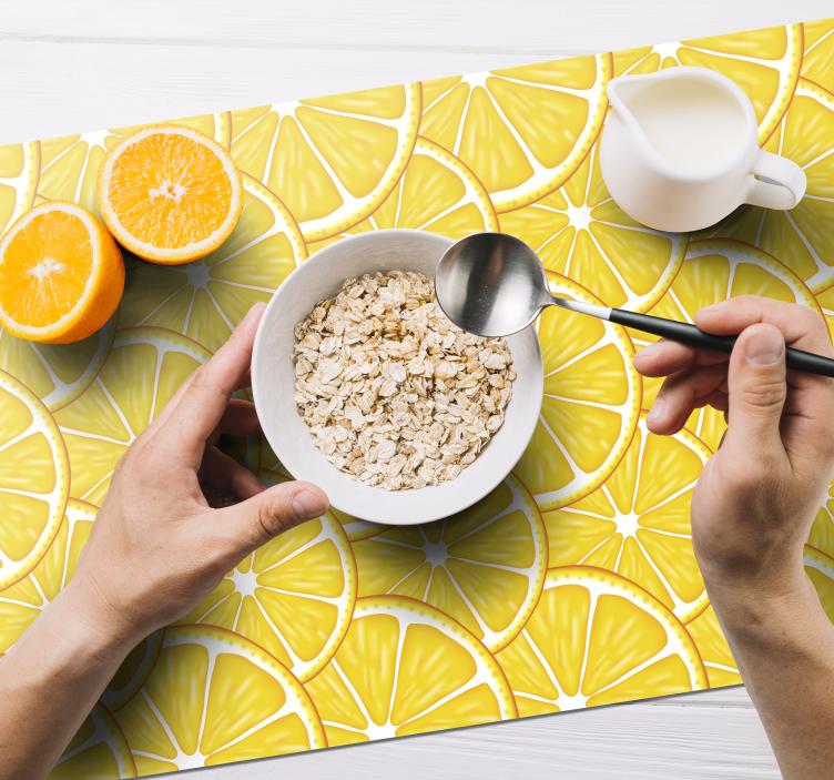 Tischsets originell mit frischem zitronenmuster - TenStickers