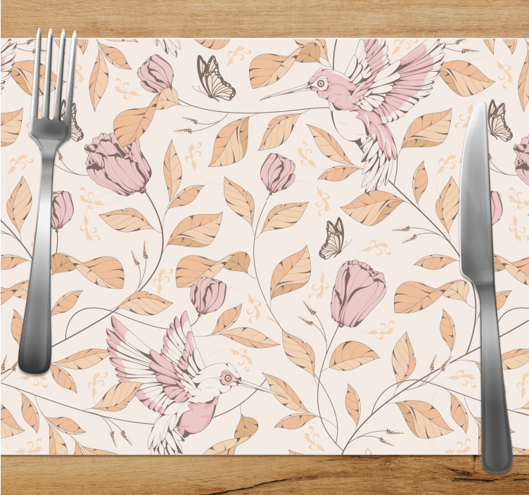 Tischsets originell mit kolibri blumenmuster - TenStickers