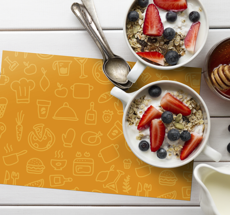 Tischsets originell mit küchen-icons-muster - TenStickers