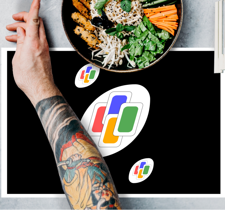 Tischsets originell mit lebendigen geometrischen figuren - TenStickers