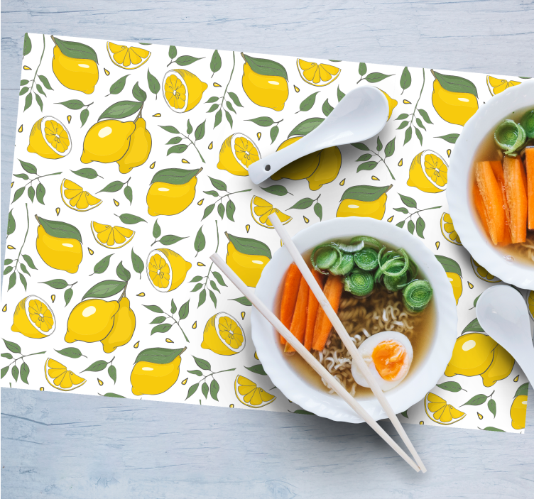 Tischsets originell mit lebhaftem zitronenmuster - TenStickers
