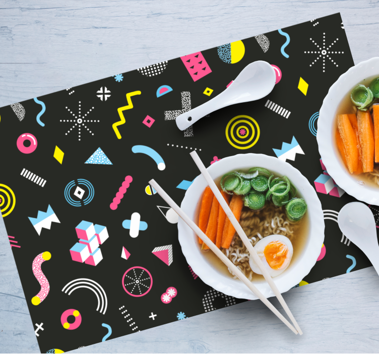 Tischsets originell mit lebhaften geometrischen elementen - TenStickers