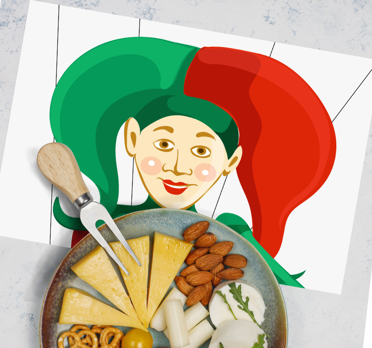 Tischsets originell mit narr charakter illustration - TenStickers