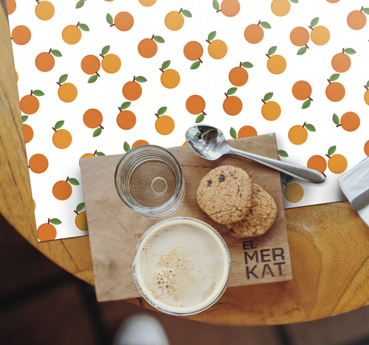 Tischsets originell mit orangem fruchtmuster - TenStickers