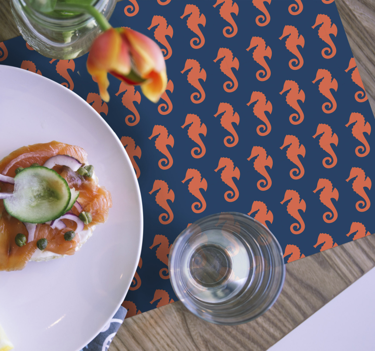 Tischsets originell mit seepferdchen-muster - TenStickers