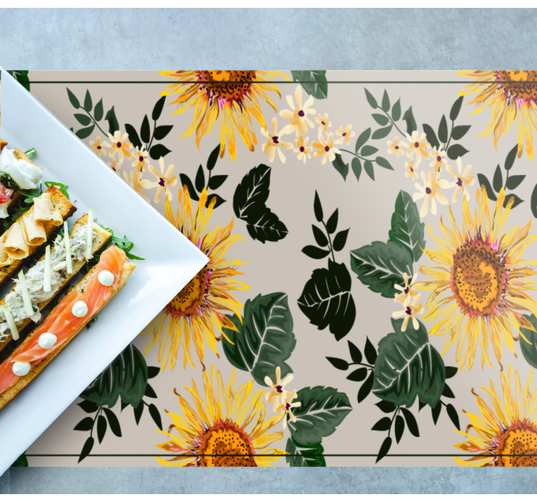 Tischsets originell mit sonnigem blumenarrangement - TenStickers