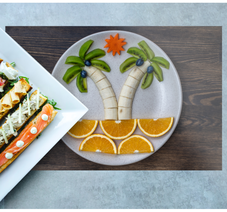 Tischsets originell mit tropischem obstarrangement - TenStickers