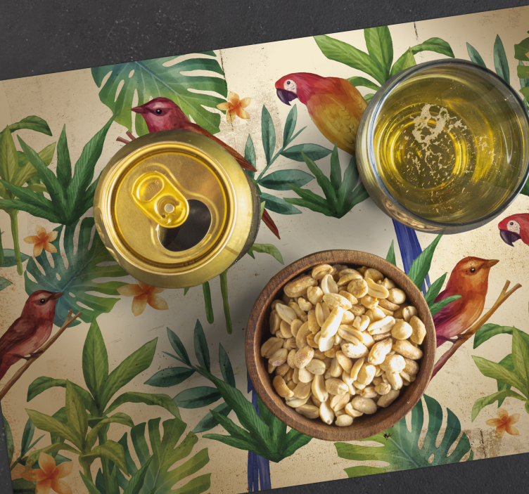 Tischsets originell mit tropischem papageienmuster - TenStickers